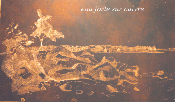 Plaque de cuivre grav�e